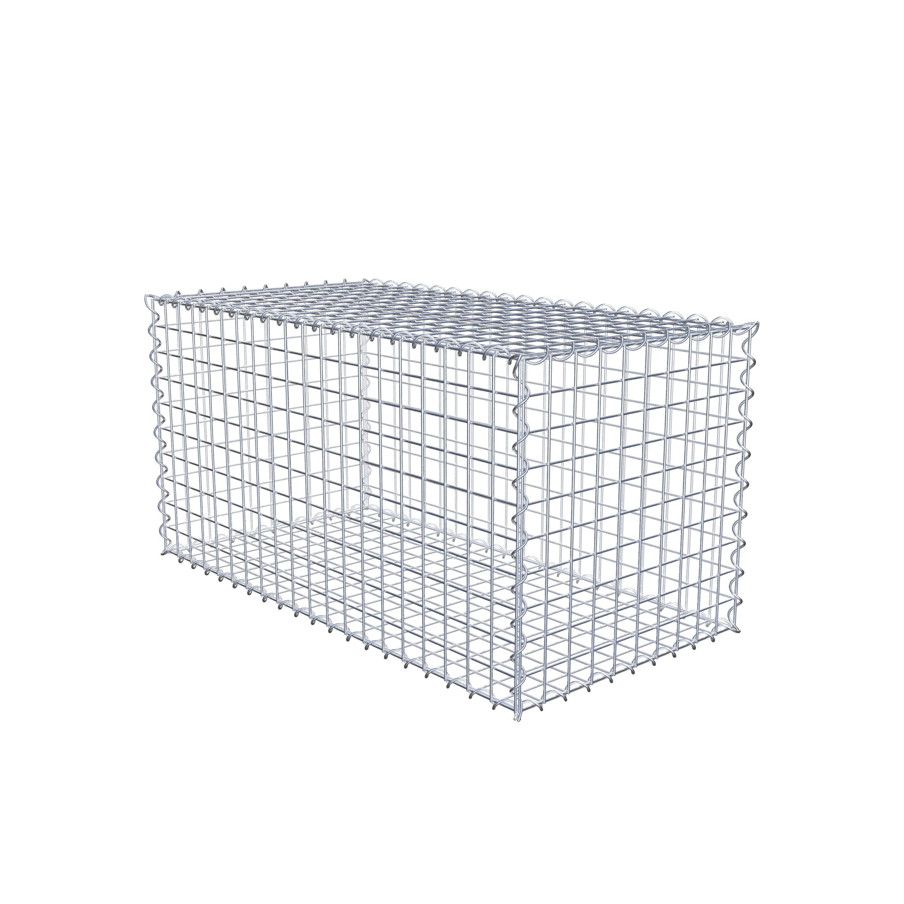 Sats med 2 gabioner 100 cm x 50 cm x 50 cm (L x H x D), maskstorlek 5 x 5 cm, spiral