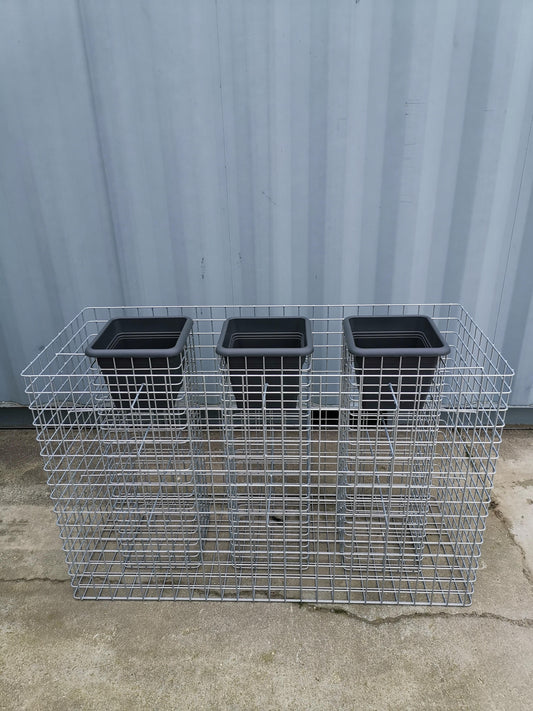 Blomstersøjle, sæt med 3, højde 82 cm, grundflade 127 x 52 cm, størrelse 5 x 5 cm, varmgalvaniseret inkl. potte