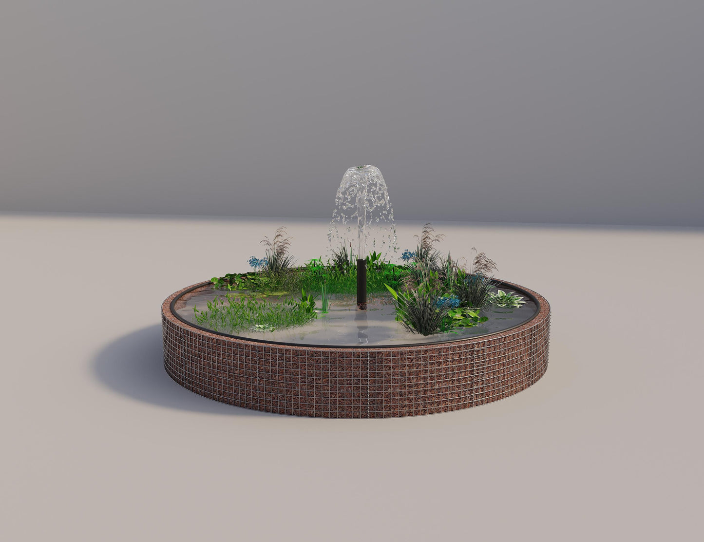 Gabion raised pond round, outer diameter 352 cm, height 50 cm, mesh size 5 x 5 cm, wall thickness 15 cm