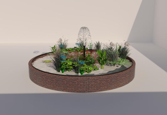 Gabion bassin surélevé rond, diamètre extérieur 442 cm, hauteur 50 cm, mailles 5 x 5 cm, épaisseur de paroi 15 cm