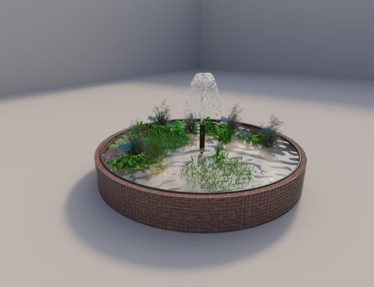 Gabion bassin surélevé rond, diamètre extérieur 352 cm, hauteur 50 cm, mailles 5 x 5 cm, épaisseur de paroi 15 cm