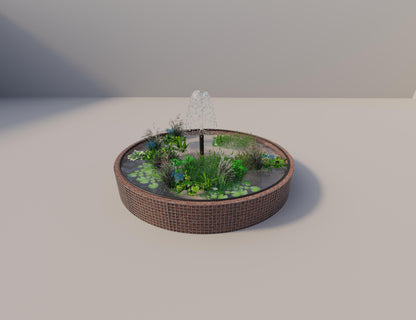 Gabion raised pond round, outer diameter 352 cm, height 50 cm, mesh size 5 x 5 cm, wall thickness 15 cm