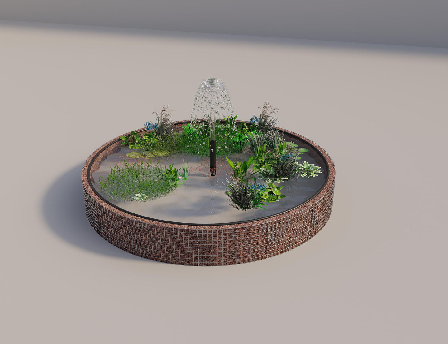 Gabion raised pond round, outer diameter 352 cm, height 50 cm, mesh size 5 x 5 cm, wall thickness 15 cm