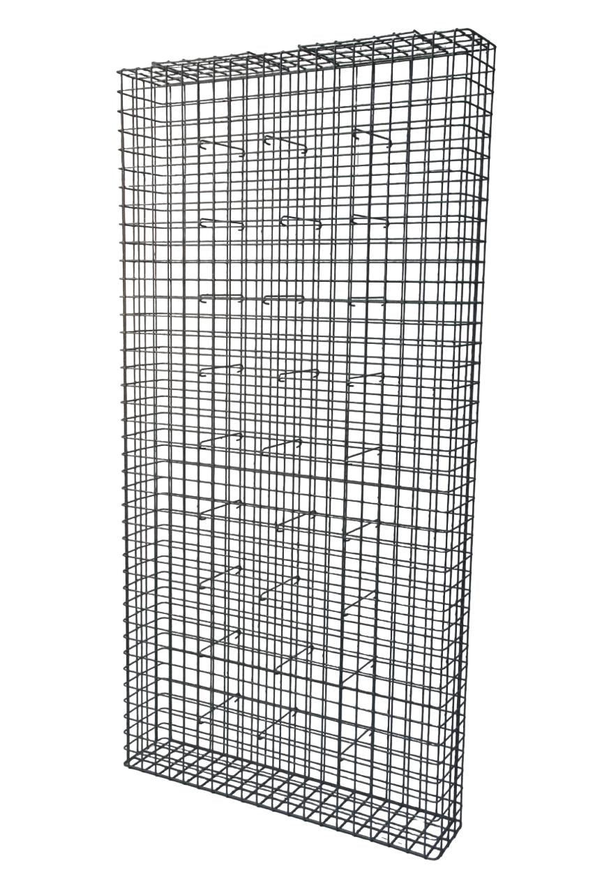 Gabion hot-dip galvanized 102 cm x 202 cm x 22 cm, mesh size 5 cm x 5 cm, fully welded