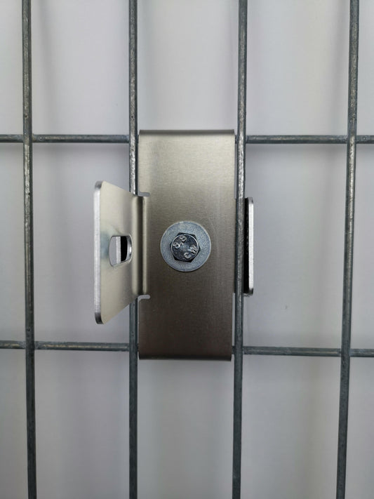 Grampo com suporte de cerca malha tamanho 5 x 10 cm, alumínio