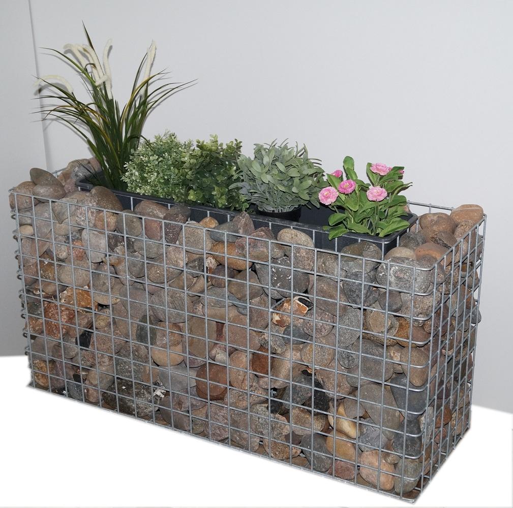 Flower bench including flower box 102 x 52 x 37 cm MW 5 x 5 cm, hot-dip galvanized