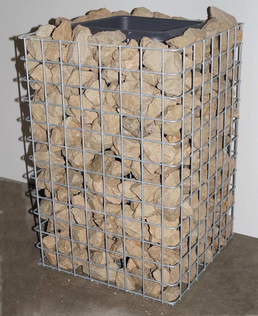 Colonne de fleurs hauteur 62 cm surface de base 42 x 42 cm MW 5 x 5 cm, galvanisé à chaud, pot inclus