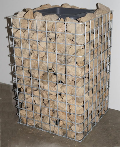 Colonne de fleurs hauteur 62 cm surface de base 42 x 42 cm MW 5 x 5 cm, galvanisé à chaud, pot inclus