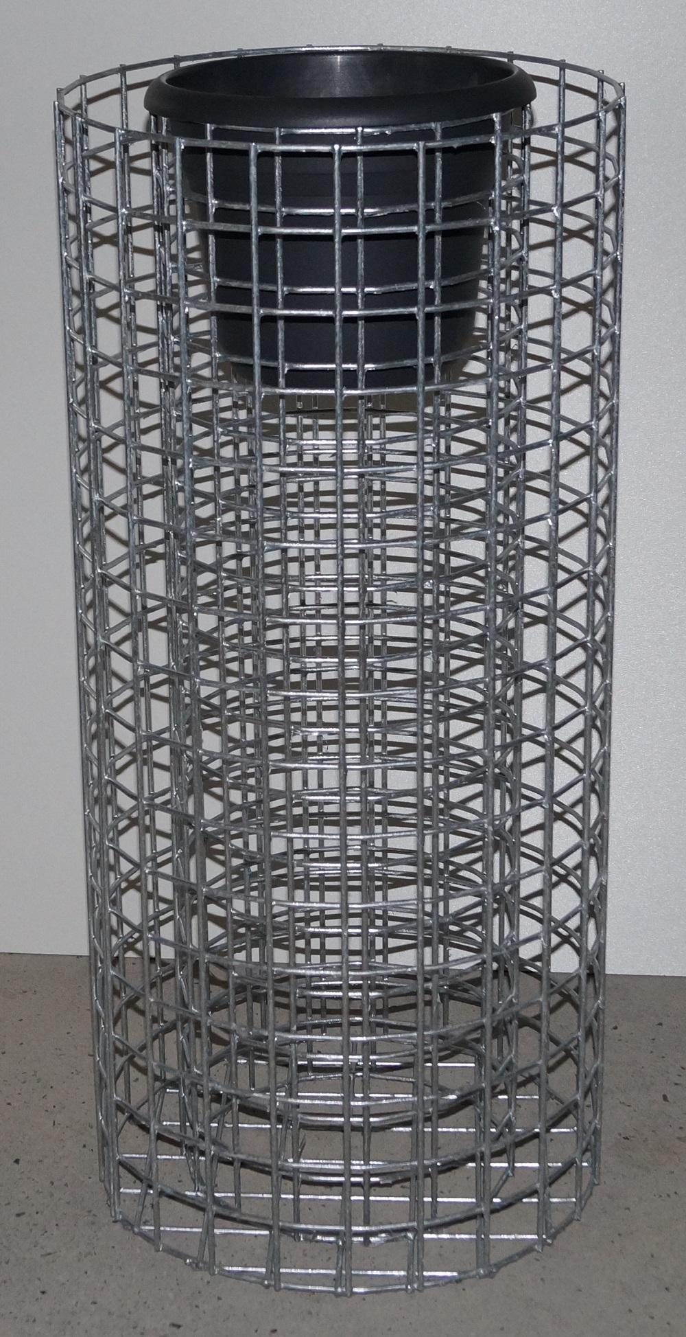 Colonne de fleurs hauteur 82 cm ronde, diamètre 37 cm, MW 5 x 5 cm, galvanisé à chaud, pot inclus