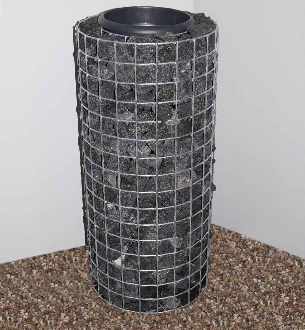 Colonne de fleurs hauteur 82 cm ronde, diamètre 37 cm, MW 5 x 5 cm, galvanisé à chaud, pot inclus