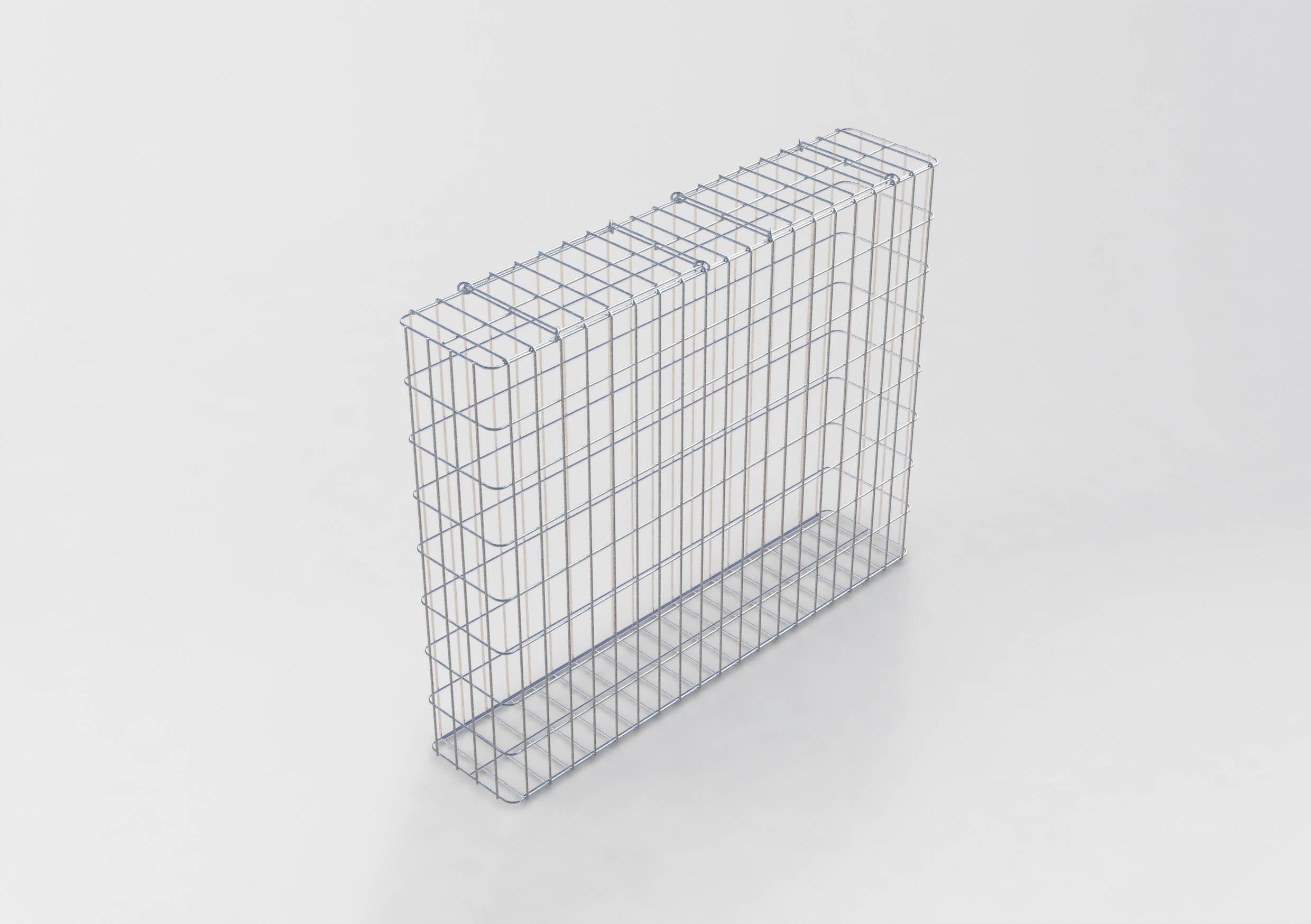 Gabion galvanisé à chaud 102 cm x 82 cm x 22 cm, mailles 5 cm x 10 cm, entièrement soudé