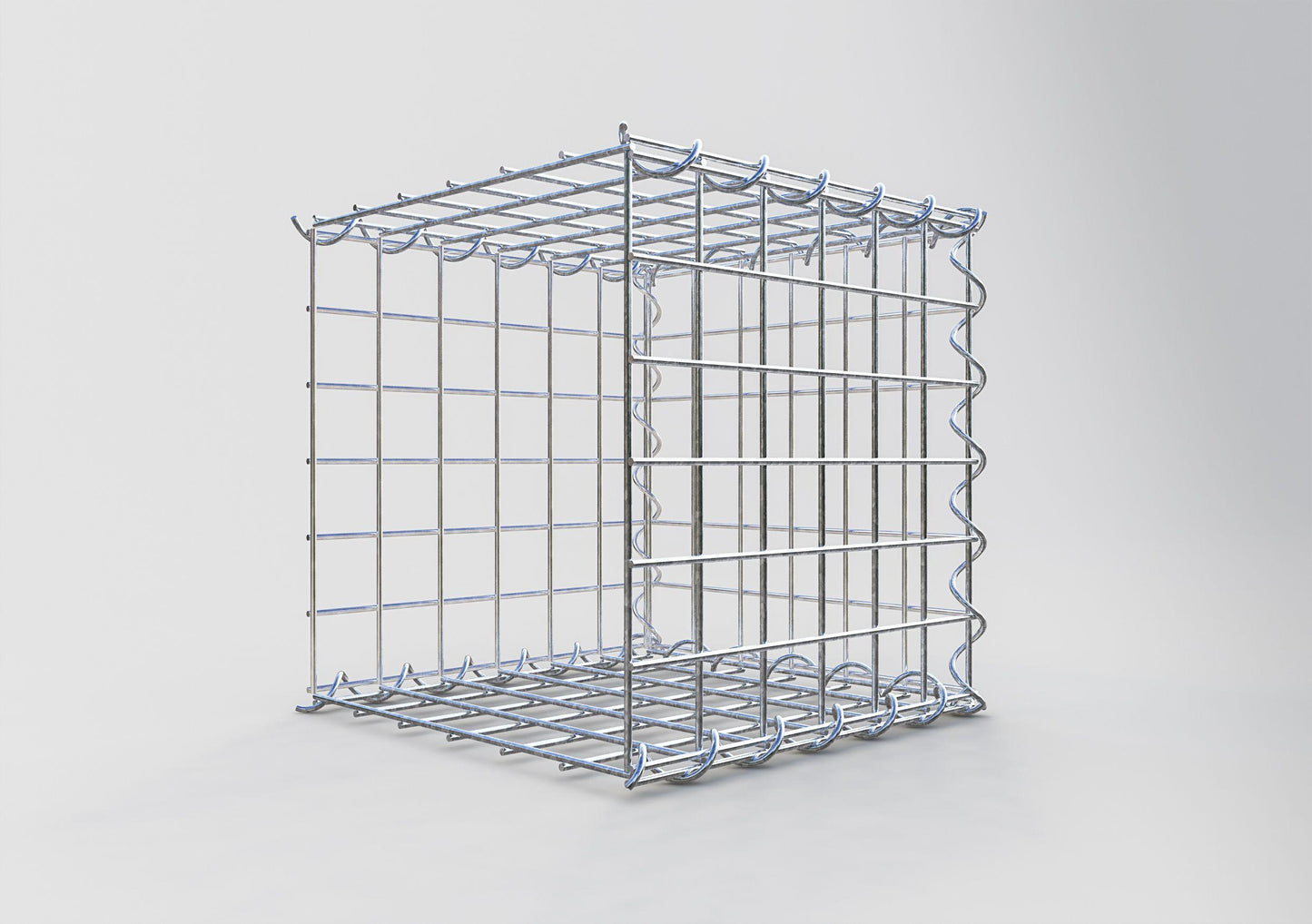 Anbaugabione Typ 2 30 cm x 30 cm x 30 cm (L x H x T), Maschenweite 5 cm x 5 cm, Spirale