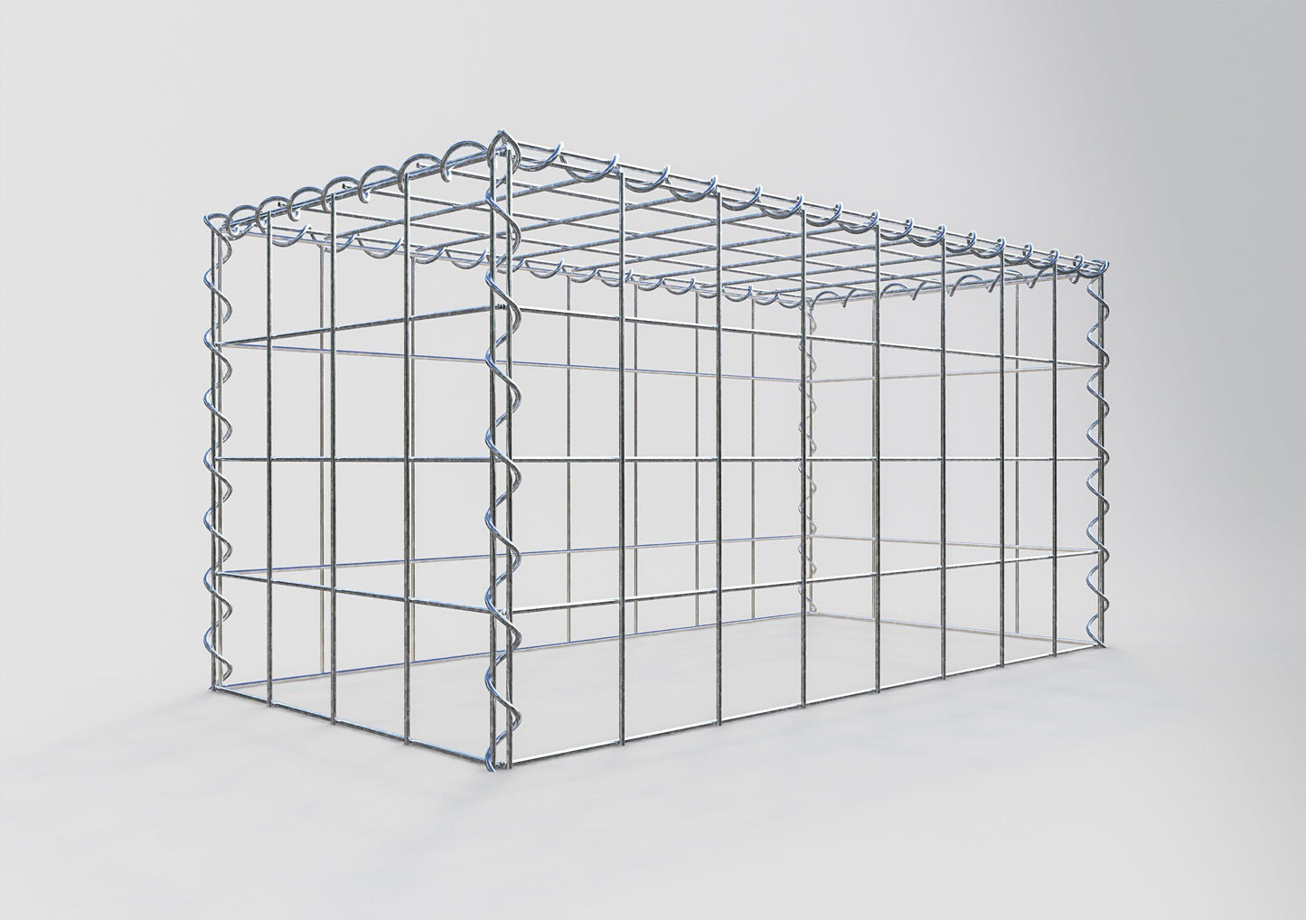 Gabion rapporté type 3 80 cm x 40 cm x 40 cm (L x H x P), mailles 10 cm x 10 cm, spirale