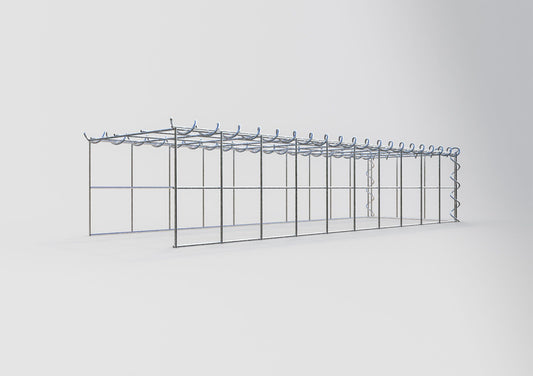 Opvokset gabion type 4 100 cm x 20 cm x 30 cm (L x H x D), maskestørrelse 10 cm x 10 cm, spiral