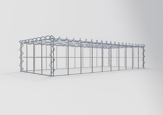 Extra gabion typ 3 100 cm x 20 cm x 40 cm (L x H x D), maskstorlek 10 cm x 10 cm, spiral