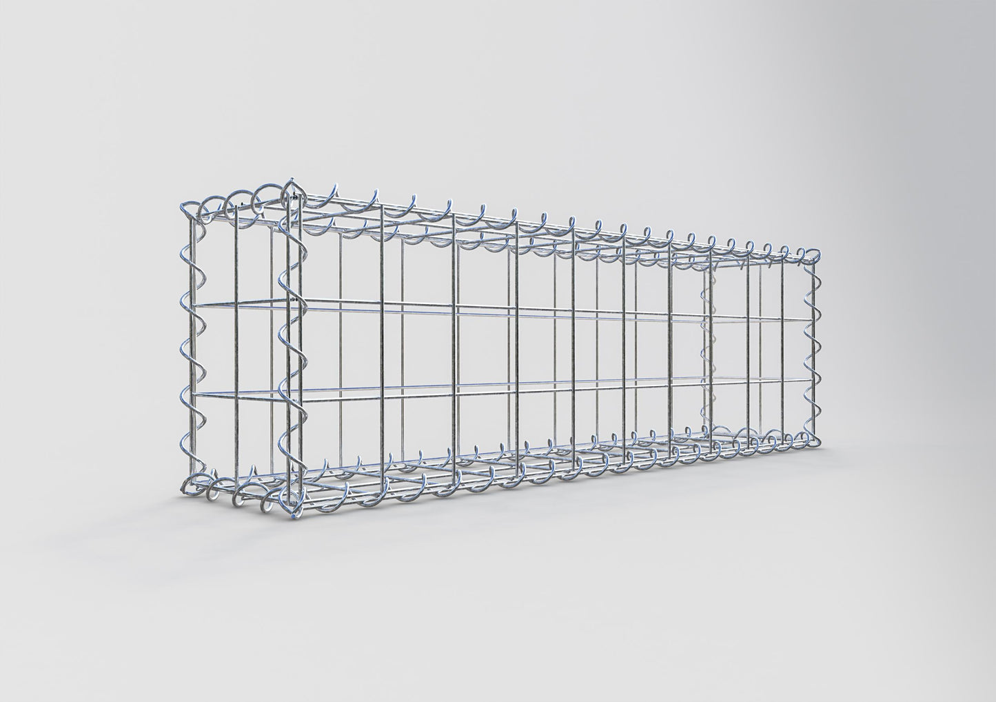 Gabione 100 cm x 30 cm x 20 cm (L x H x T), Maschenweite 10 cm x 10 cm, Spirale