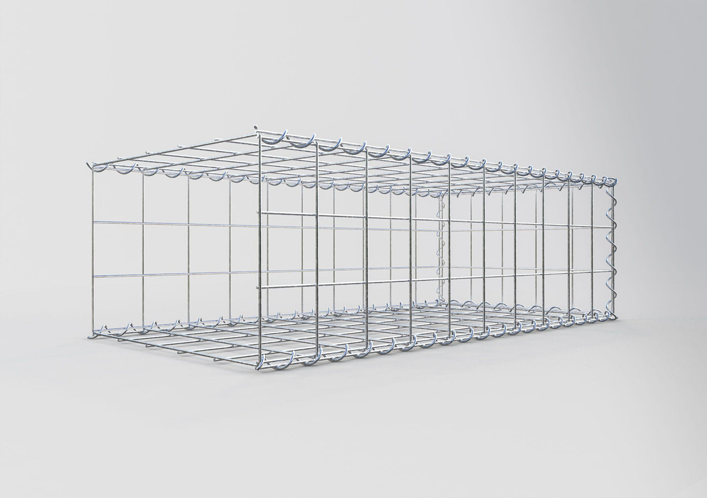 Anbaugabione Typ 2 100 cm x 30 cm x 50 cm (L x H x T), Maschenweite 10 cm x 10 cm, Spirale