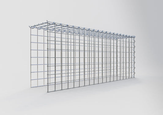 Gabion rapporté type 4 100 cm x 40 cm x 20 cm (L x H x P), mailles 5 cm x 5 cm, spirale