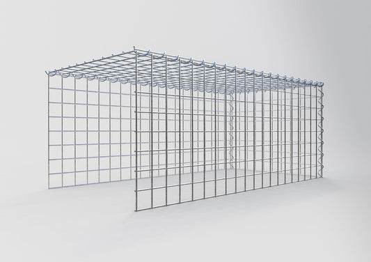 Gabion rapporté type 4 100 cm x 40 cm x 50 cm (L x H x P), mailles 5 cm x 5 cm, spirale