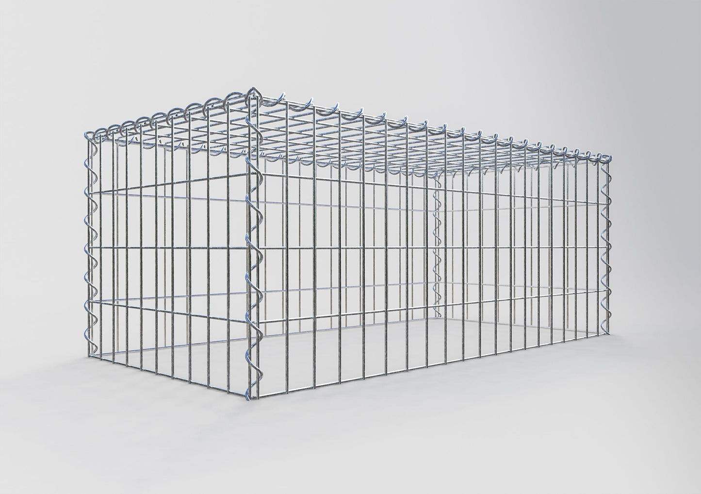 Opvokset gabion type 3 100 cm x 40 cm x 50 cm (L x H x D), maskestørrelse 5 cm x 10 cm, spiral