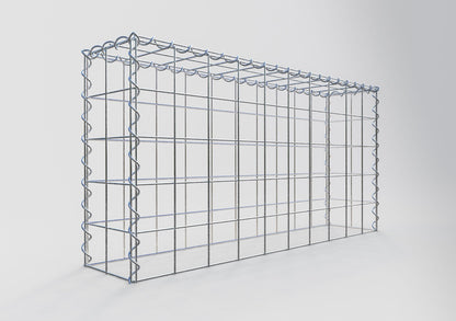 Opbouw schanskorf type 3 100 cm x 50 cm x 20 cm (L x H x D), maaswijdte 10 cm x 10 cm, spiraal