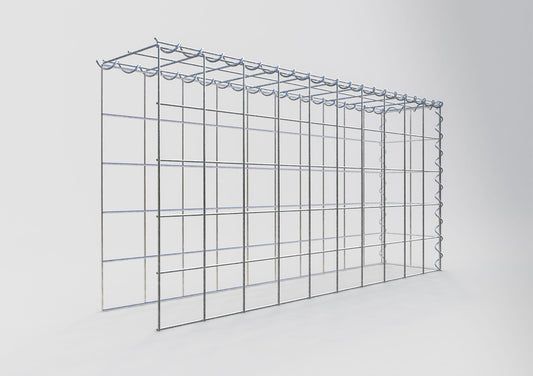 Gabion rapporté type 4 100 cm x 50 cm x 20 cm (L x H x P), mailles 10 cm x 10 cm, spirale