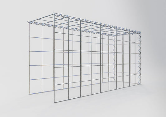 Gabion rapporté type 4 100 cm x 50 cm x 30 cm (L x H x P), mailles 10 cm x 10 cm, spirale