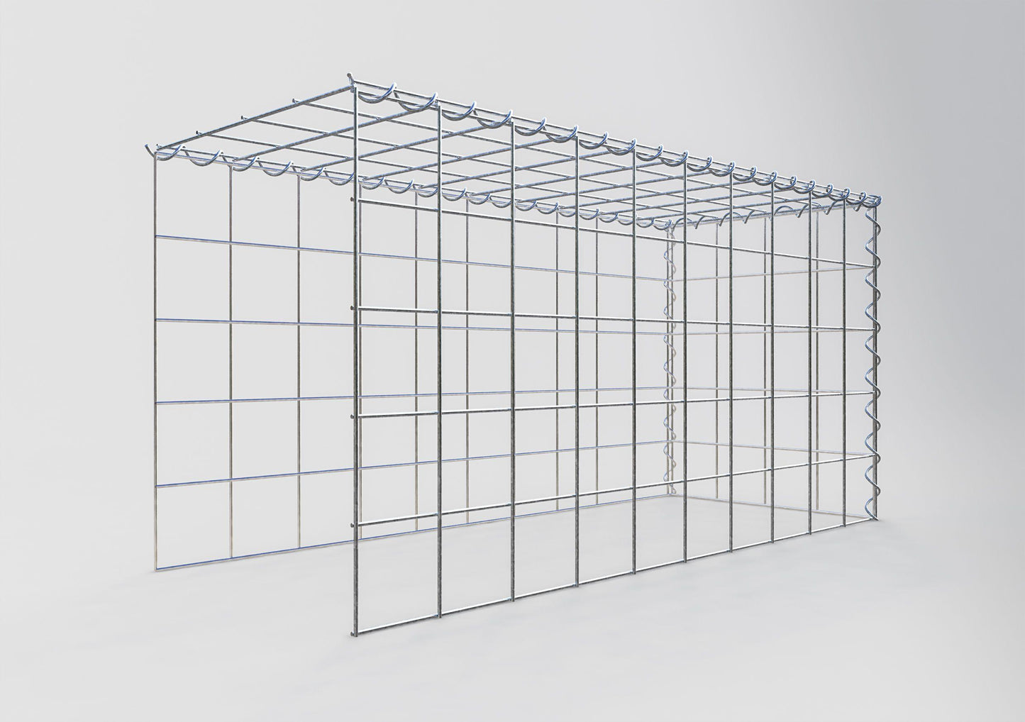 Add-on schanskorf type 4 100 cm x 50 cm x 40 cm (L x H x D), maaswijdte 10 cm x 10 cm, spiraal