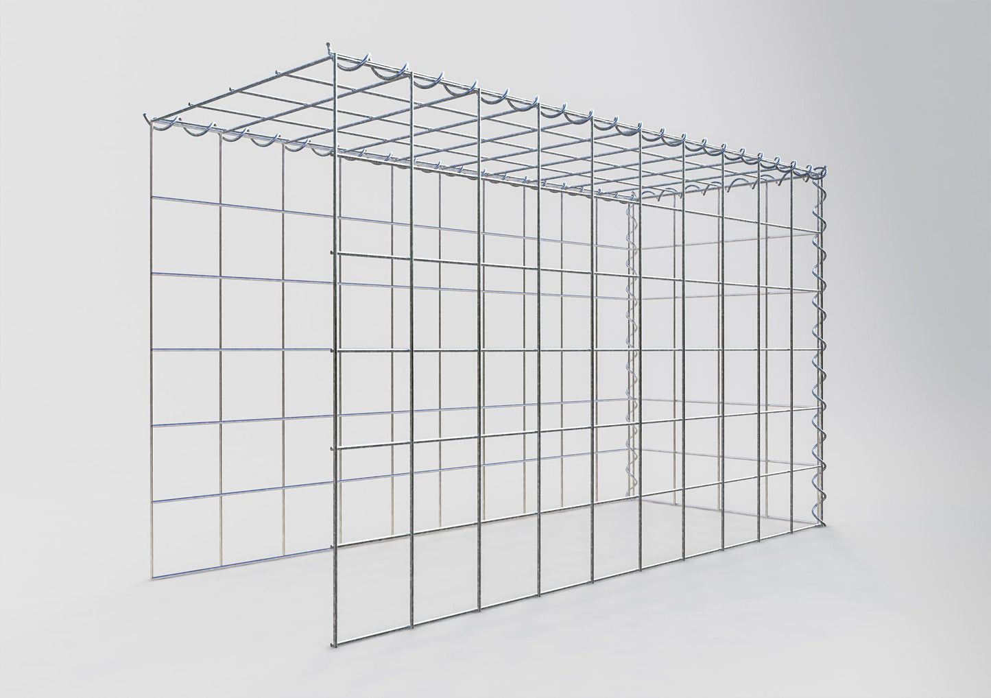 Opvokset gabion type 4 100 cm x 60 cm x 40 cm (L x H x D), maskestørrelse 10 cm x 10 cm, spiral