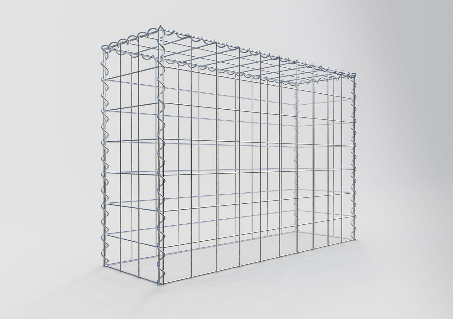 Gavión adulto tipo 3 100 cm x 70 cm x 30 cm (largo x alto x profundidad), tamaño de malla 10 cm x 10 cm, espiral