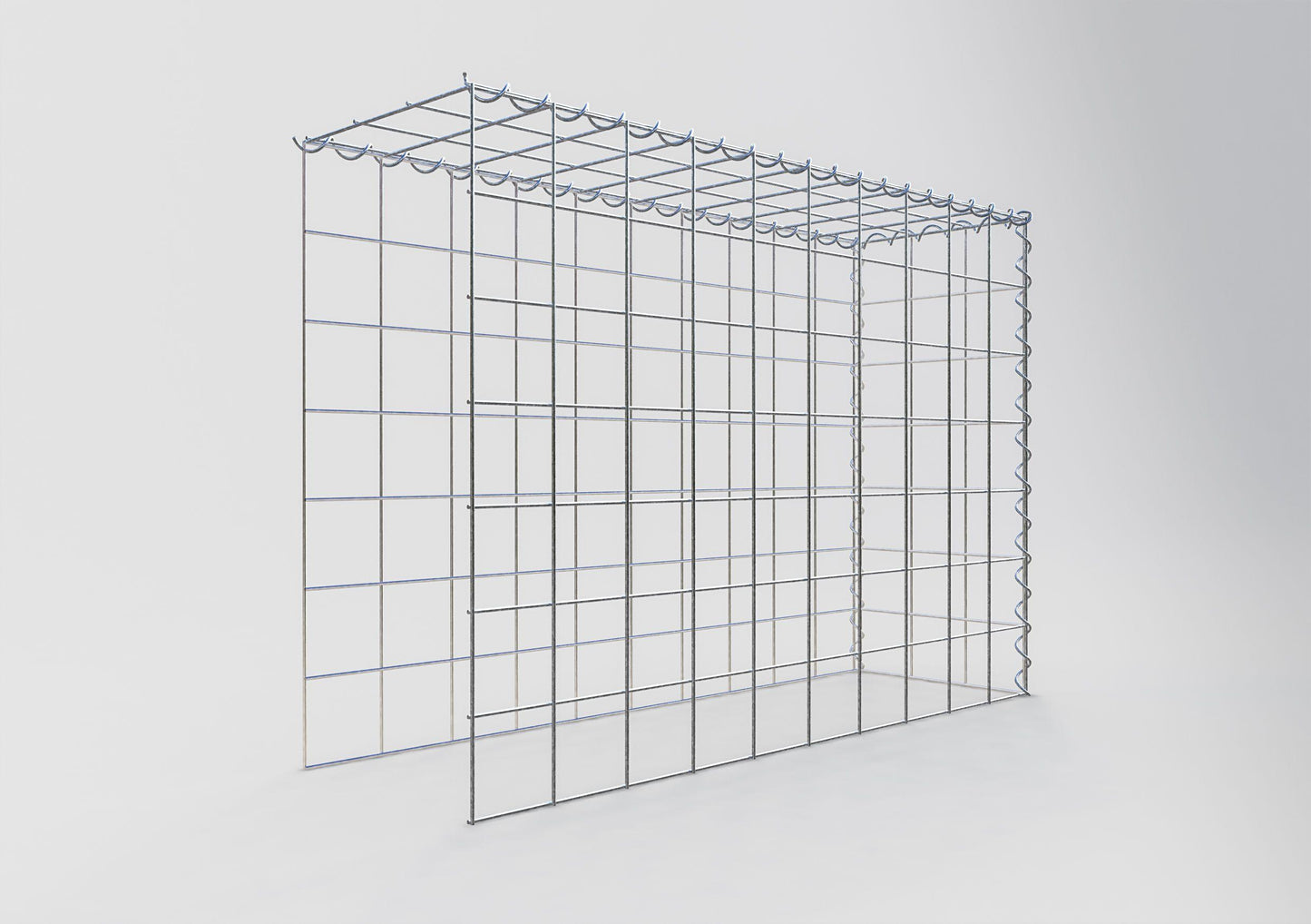 Påväxt gabion typ 4 100 cm x 70 cm x 30 cm (L x H x D), maskstorlek 10 cm x 10 cm, spiral