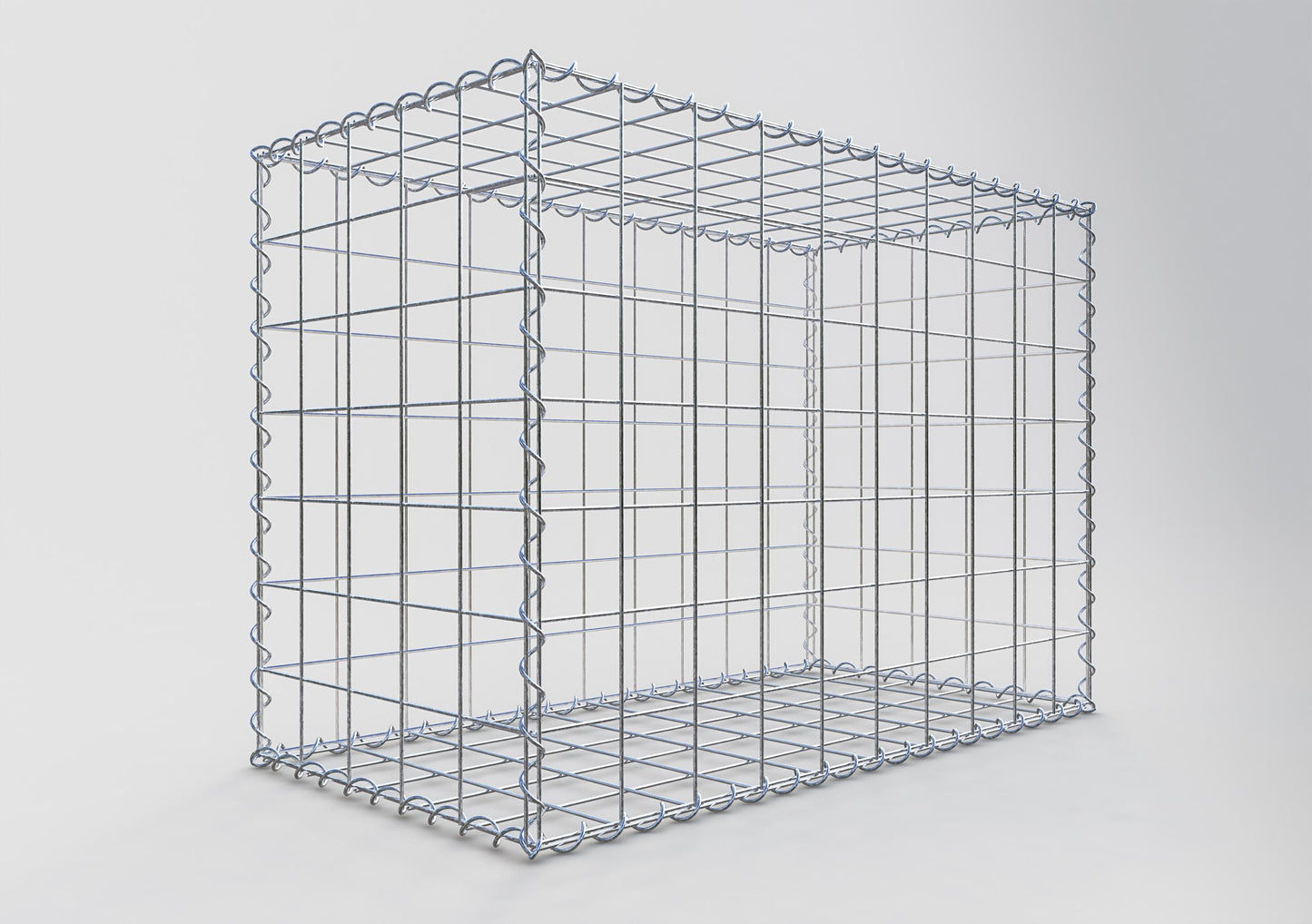 Gabião 100 cm x 70 cm x 50 cm (C x A x P), malhagem 10 cm x 10 cm, espiral