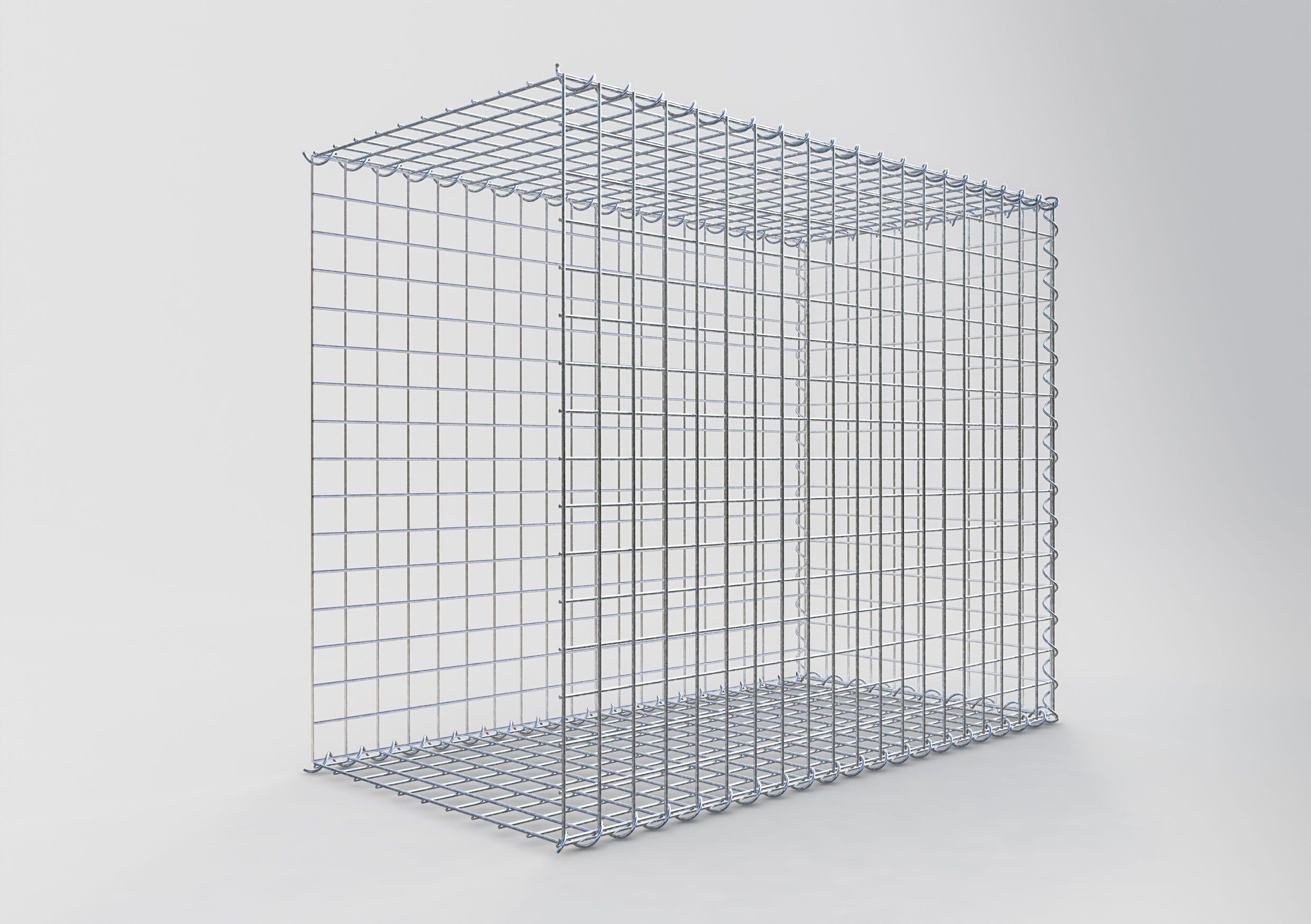 Udvokset gabion type 2 100 cm x 80 cm x 50 cm (L x H x D), maskestørrelse 5 cm x 5 cm, spiral