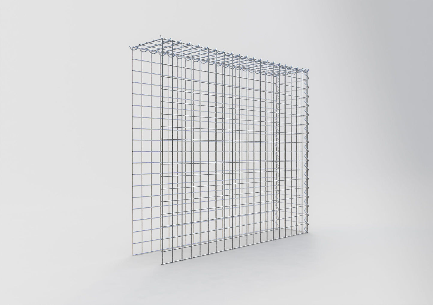 Gabbione aggiuntivo tipo 4 100 cm x 90 cm x 20 cm (L x H x P), dimensione maglia 5 cm x 5 cm, a spirale