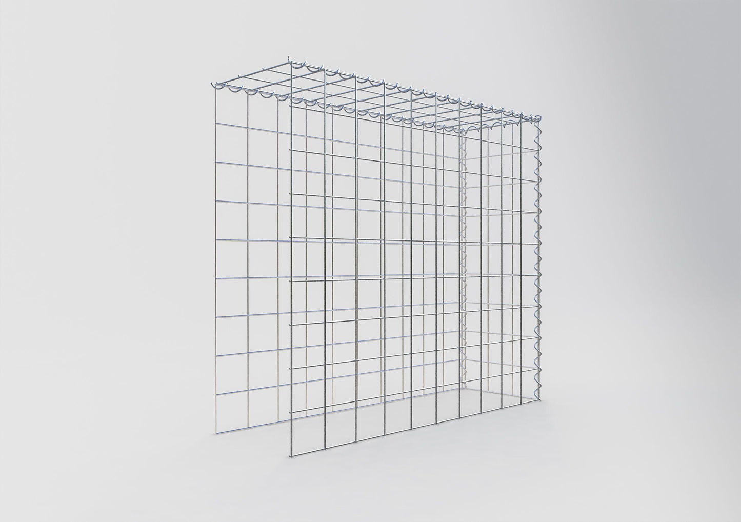 Opvokset gabion type 4 100 cm x 90 cm x 30 cm (L x H x D), maskestørrelse 10 cm x 10 cm, spiral