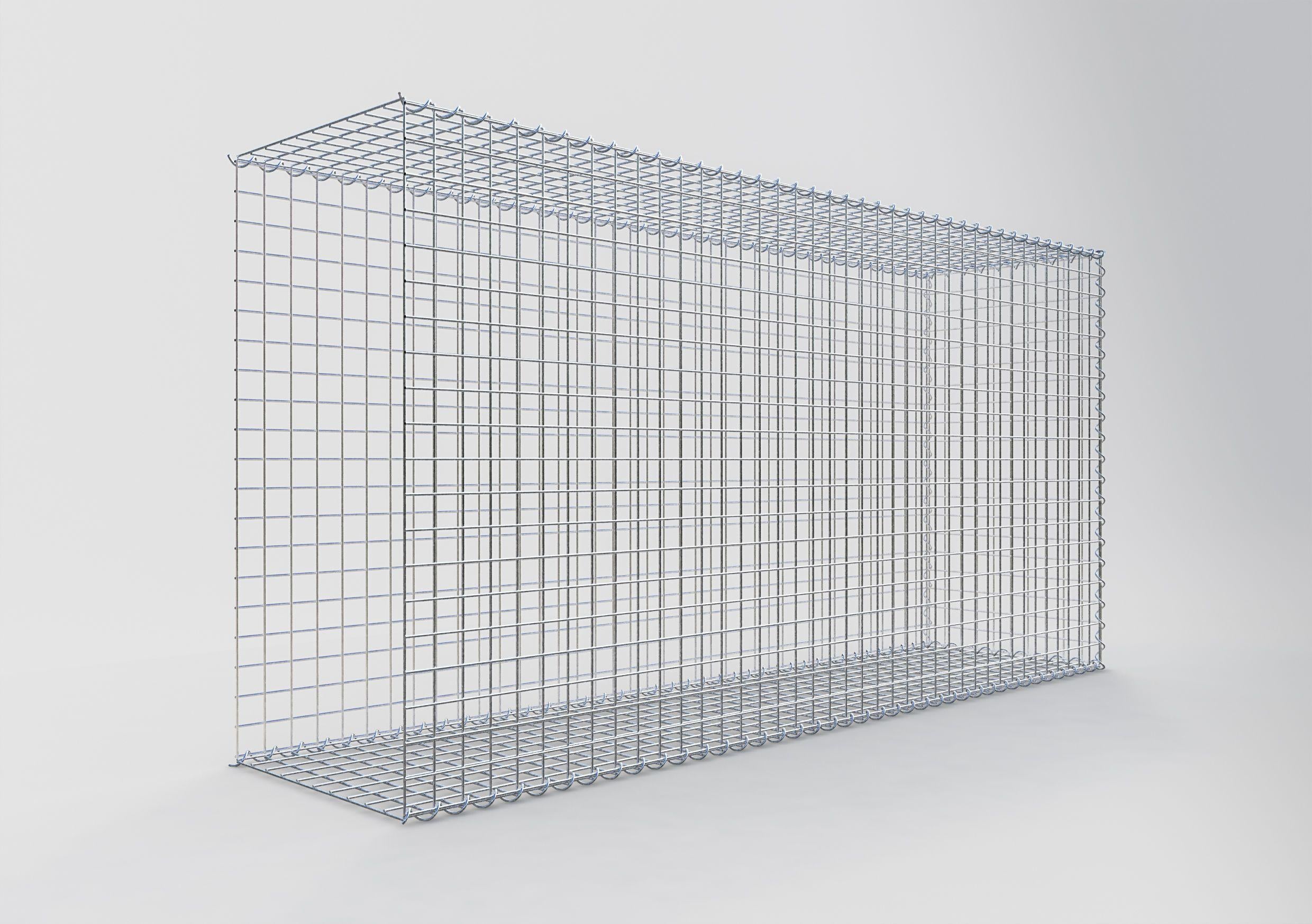 Extra gabion typ 2 200 cm x 100 cm x 50 cm (L x H x D), maskstorlek 5 cm x 5 cm, spiral
