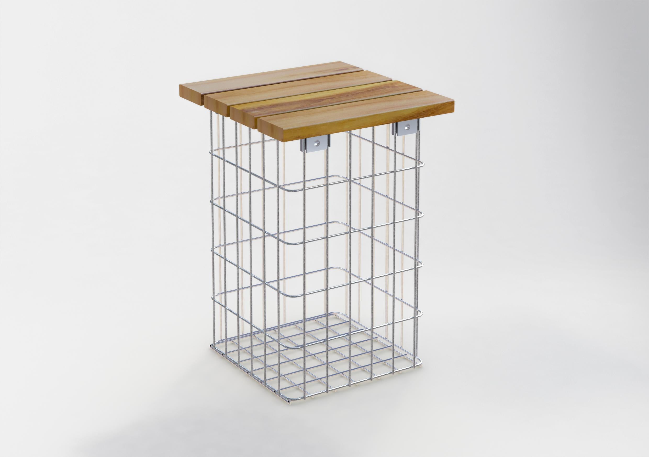 Stool hot-dip galvanized MW 5 x 10 cm, TEAK