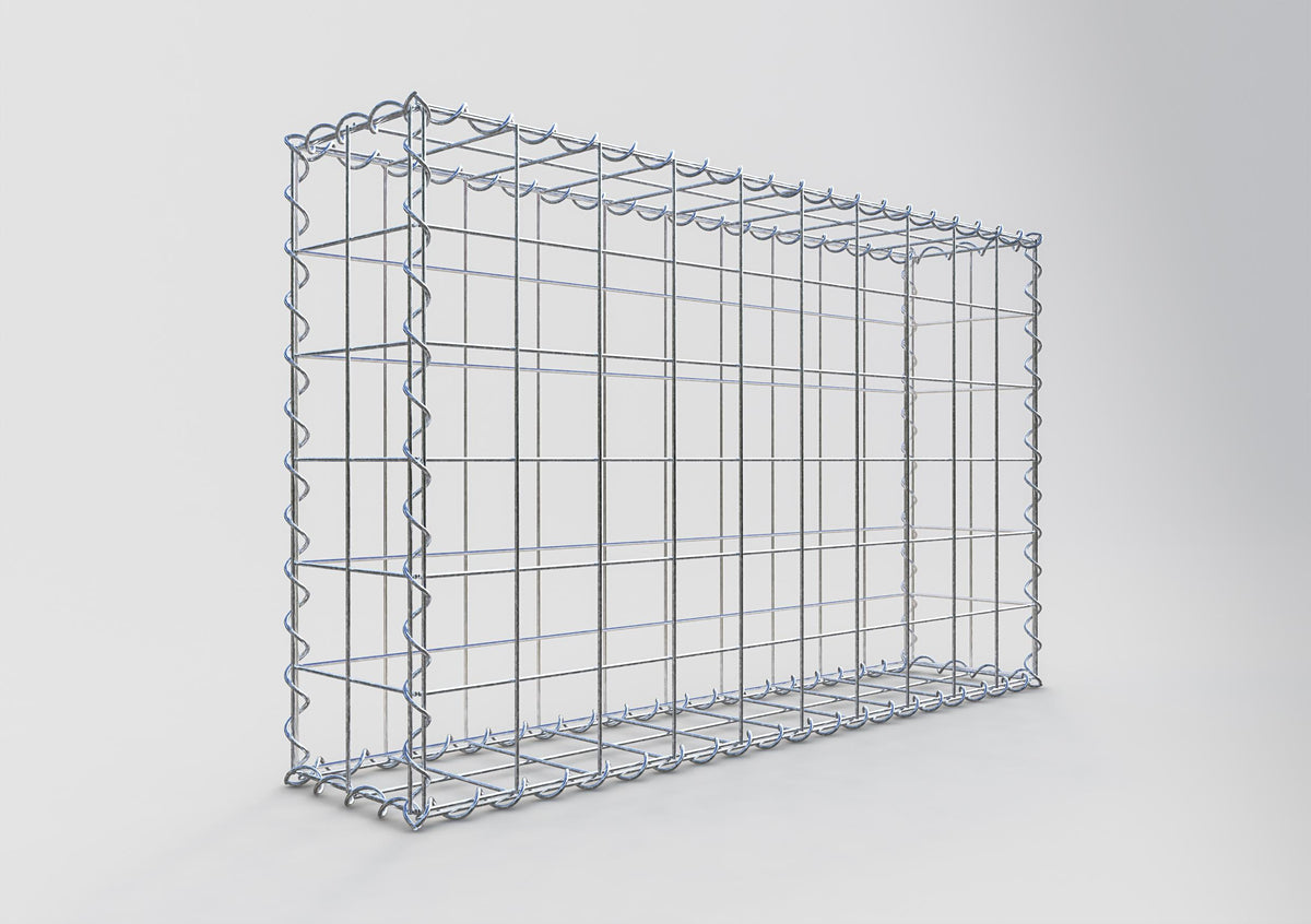 Gabion 100 cm x 60 cm x 20 cm (L x H x D), mesh size 10 cm x 10 cm, spiral
