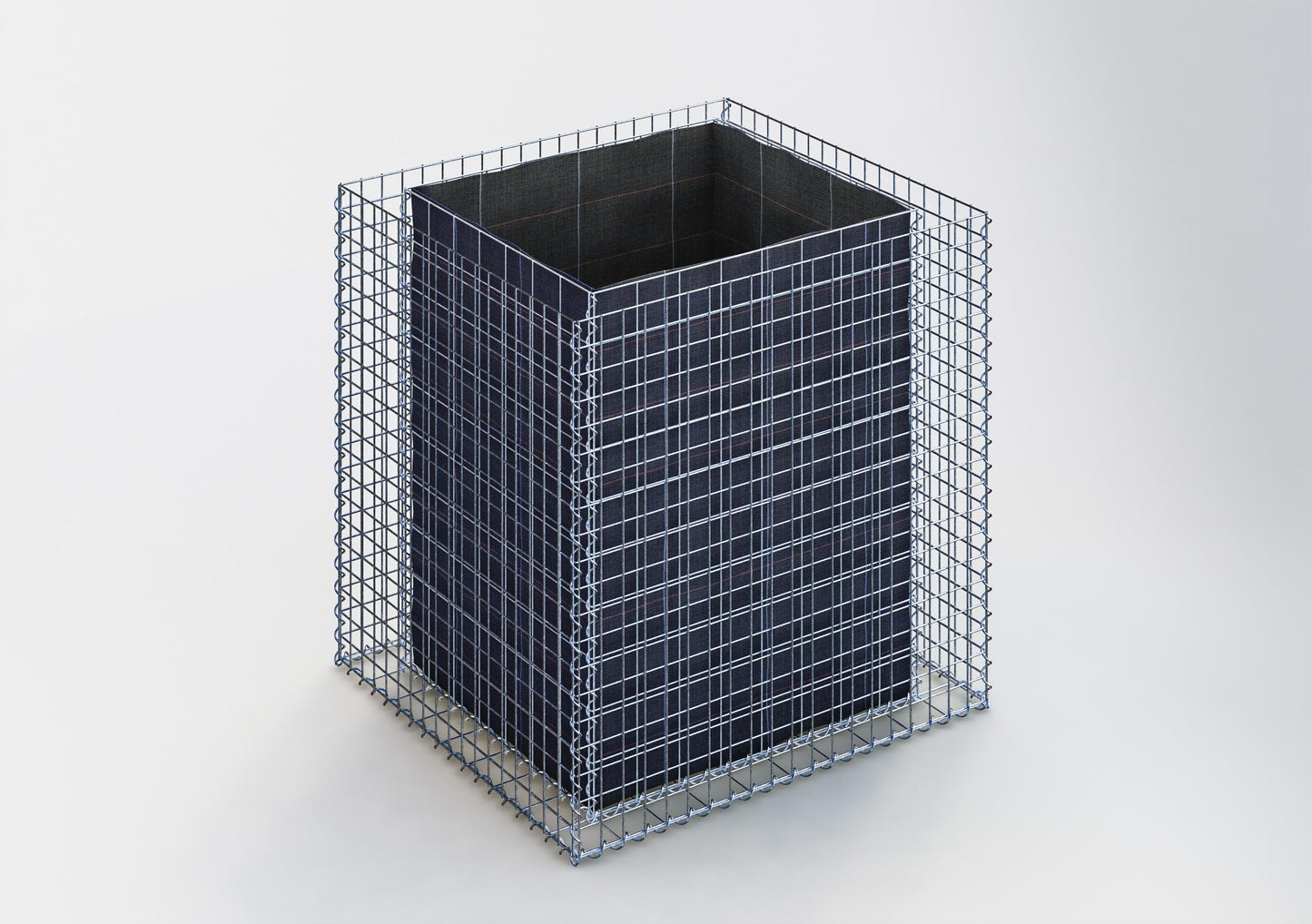 Högbädd, fyrkantig 100 cm x 100 cm x 90 cm (L x H x D), maskstorlek 5 x 5 cm, väggtjocklek 10 cm