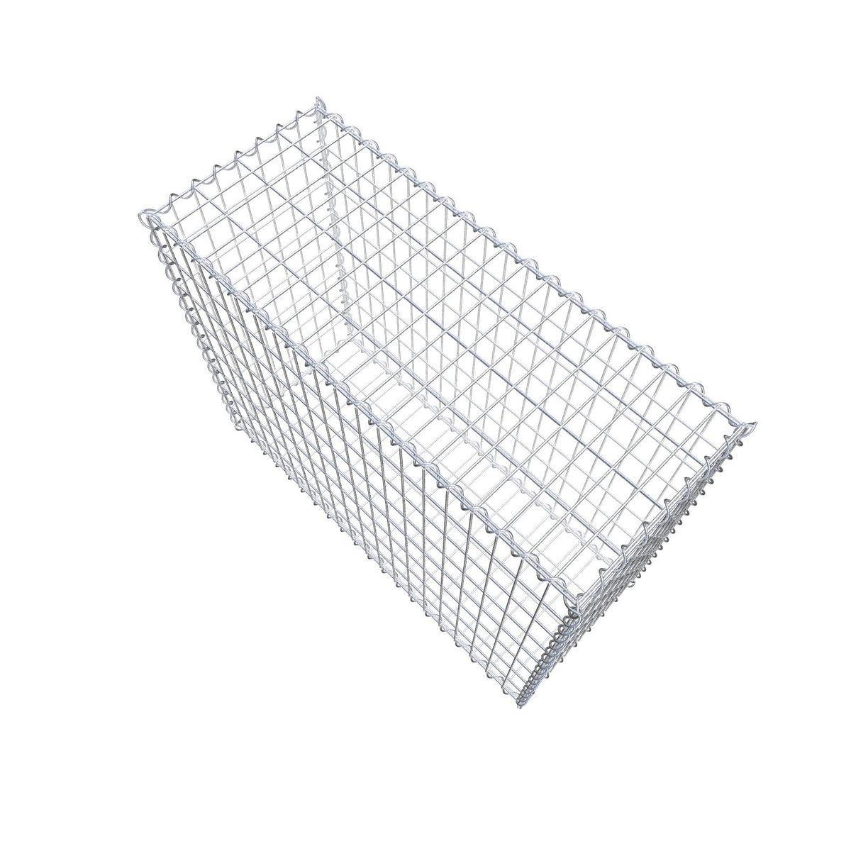 Schanskorf 100 cm x 80 cm x 40 cm (L x H x D), maaswijdte 5 cm x 10 cm, spiraalvormig