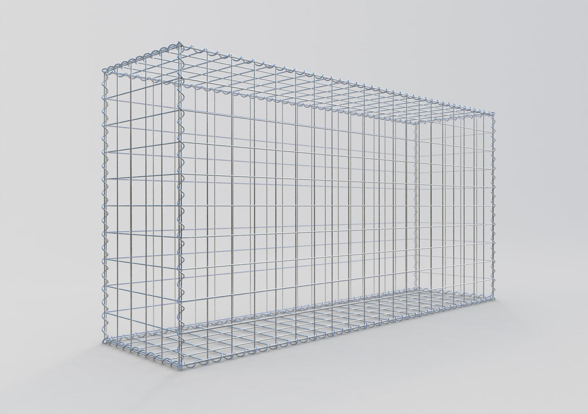 Schanskorf 200 cm x 100 cm x 50 cm (L x H x D), maaswijdte 10 cm x 10 cm, spiraalvormig