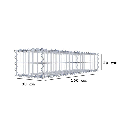 Gabion 100 cm x 20 cm x 30 cm (L x H x D), mesh size 5 cm x 10 cm, spiral