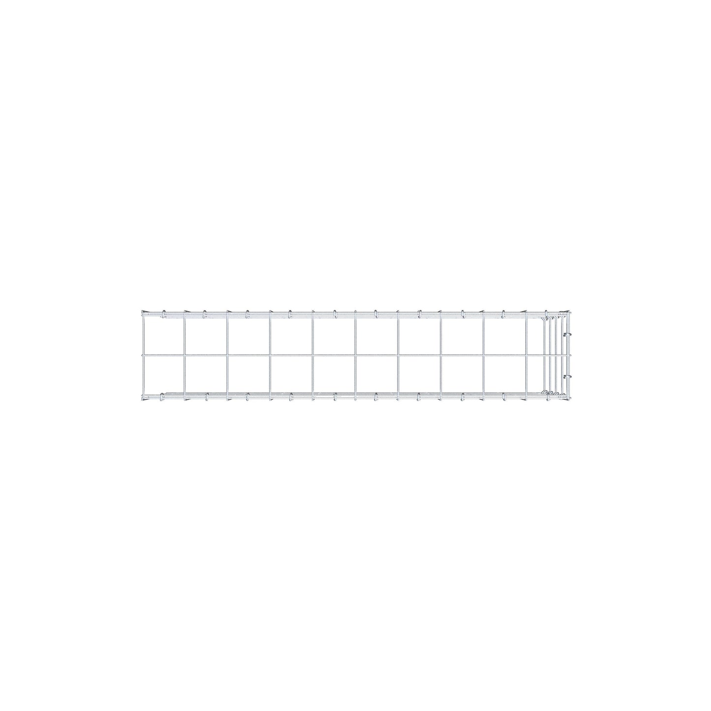 Mounted gabion type 4 100 cm x 40 cm x 20 cm (L x H x D), mesh size 10 cm x 10 cm, C-ring