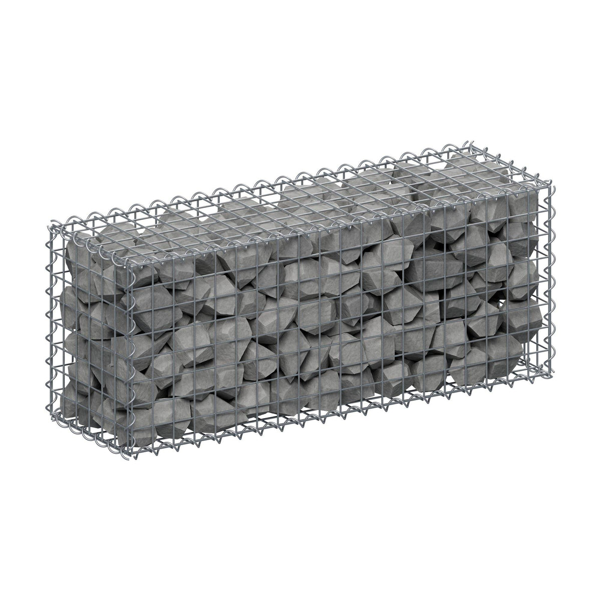 Gabião 100 cm x 40 cm x 30 cm (C x A x P), malhagem 5 cm x 5 cm, espiral