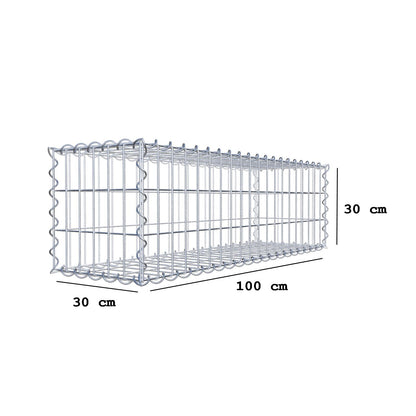Gabion 100 cm x 30 cm x 30 cm (L x H x D), mesh size 5 cm x 10 cm, spiral