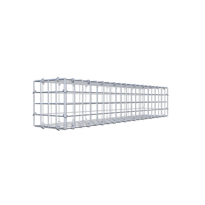 Gavión 100 cm x 20 cm x 20 cm (L x A x P), luz de malla 5 cm x 5 cm, anillo en C