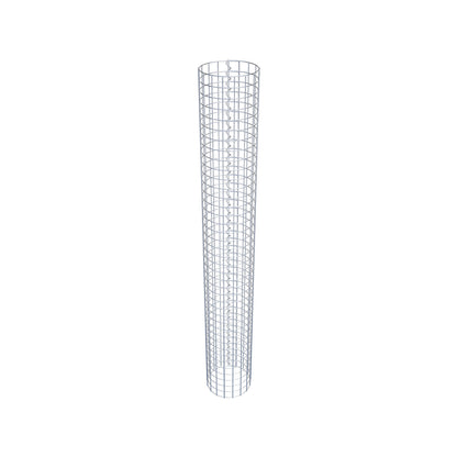 Coluna de gabião redonda, galvanizada a quente, 27 cm de diâmetro, 200 cm de altura, malha 5 cm x 5 cm