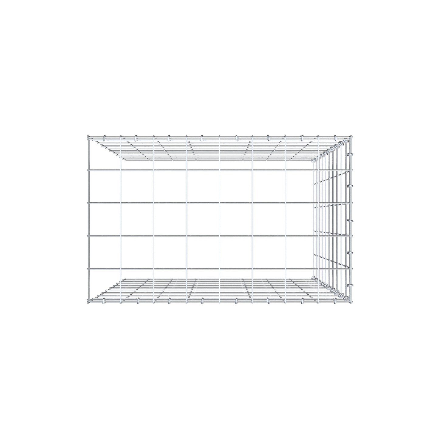 Mounted gabion type 4 100 cm x 80 cm x 50 cm (L x H x D), mesh size 10 cm x 10 cm, C-ring