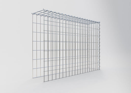 Gabion rapporté type 4 100 cm x 70 cm x 20 cm (L x H x P), mailles 5 cm x 10 cm, spirale