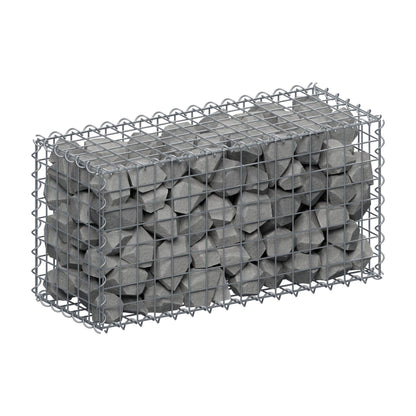 Gabião 80 cm x 40 cm x 30 cm (C x A x P), malhagem 5 cm x 5 cm, espiral